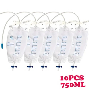 10pcs Drainage Bag Urine Collection Urination Bag with Tube 750ml  - Picture 1 of 8
