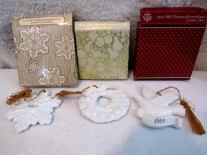 3 Vintage Avon Christmas Ornaments In The Original Boxes 1980 81 83 Holiday Lot - Picture 1 of 5