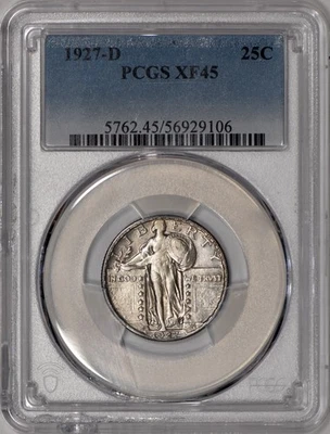 1927-D Standing Liberty Quarter 25c PCGS XF45 - Image 1 of 3