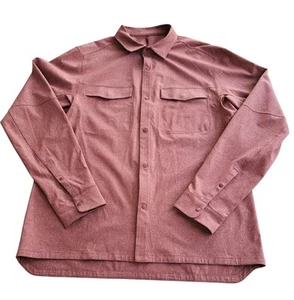Lululemon Airing Easy Button Overshirt Mens LG Long Sleeve Heathered Terracotta - Picture 1 of 7