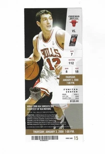 Chicago Bulls vs Portland Trail Blazers Unused Basketball Ticket From 1/3/2008 - Picture 1 of 2