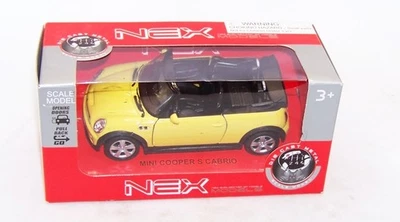 1:32 1:34 WELLY NEX MINI COOPER S CABRIO YELLOW 4.5" NIB 43701CW - Image 1 of 4