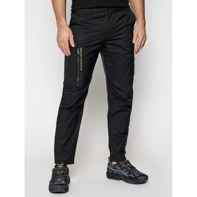 Armani Exchange Mens Black Zipper Cargo Pants Trousers Utility Pockets Size 32 - Image 1 of 4