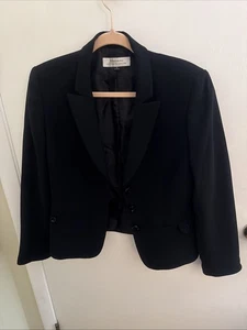 Chaqueta Blazer Tahari Mujer 8 Negra Manga Larga Botón Oficina Carrera - Imagen 1 de 13