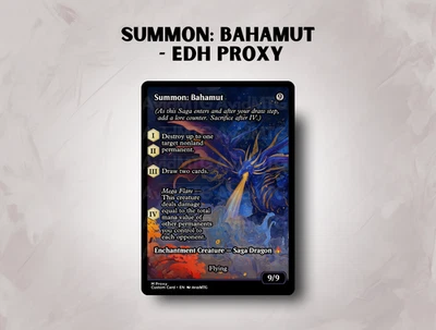 Summon: Bahamut - Poster Art - Final Fantasy Custom Magic: The Gathering Card - Image 1 of 4
