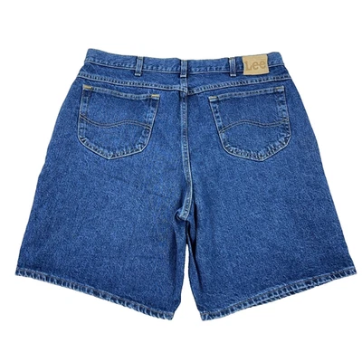 Pantalones Cortos Lee De Colección Hombres 40 Relajados Calce Suelto Azul Jean Pantalones Cortos Sueltos Años 90 Y2K Foto 1 de 4