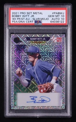 BOBBY WITT Jr 2021 Pro Set Metal ‘89 Auto RC "Silver Mojo" #3/4 PSA Gm Mt 10/10 - Image 1 of 2