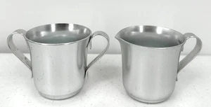 Color Craft Mid-Century Anodized Aluminum Silver Tone Creamer And Sugar Set - Picture 1 of 8
