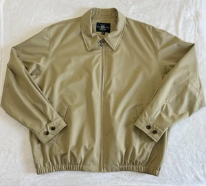 BROOKS BROTHERS Mens Size XXL Country Club Full Zip Bomber Jacket Khaki Tan Golf - Picture 1 of 9
