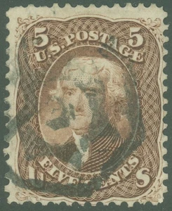 Scott #76, "ENCIRCLED 7 POINT STAR" Fancy Cancel (Ken Whitfield #3595) SCV 120 $! - Bild 1 von 2