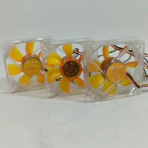 3x Akasa Akasa AK-182-L2B 80mm 8cm 3-Pin Case Fans Ultra Quiet Ball Bearing - Photo 1/8
