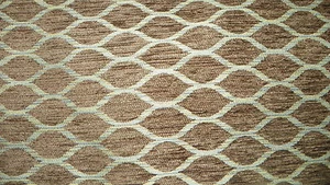Taupe Blue Contemporary Print Chenille Upholstery Fabric 1 Yard  F799 - Picture 1 of 1