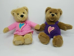 Lot of 2: Hallmark Cards Valentine Heart Teddy Bears 9" Plush Stuffed Animal Toy - Picture 1 of 6