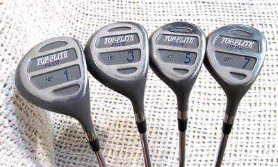 Spalding TOP FLITE PLUS (1-3-5-7) 4 peças conjunto de madeira destro ~ eixos de aço flexíveis femininos - Imagem 1 de 4