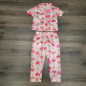Delias girl Pajama Set Hearts Valentine's Day Sleepwear Loungewear Size 2T - Picture 1 of 5