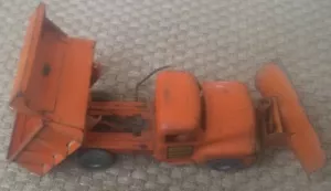Buddy L Autostrada Manutenzione Acciaio Pressato Dumper Con Spazzaneve Vintage - Foto 1 di 7