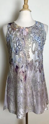 NEW! Vintage Concept Women Medium M Boho Patchwork Tunic Tank Top Sleeveless $70 - Image 1 of 4