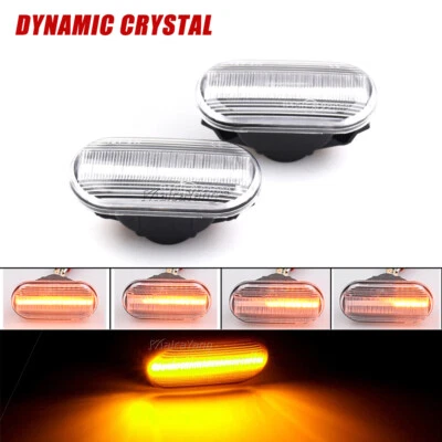 Clear For Nissan Armada Terrano III NP300 Navara LED Dynamic Side Marker Light - Image 1 of 4