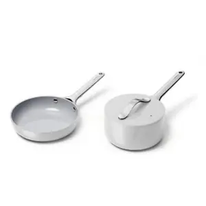 Caraway Home Mini Fry Pan + Mini Sauce Pan Duo Ceramic Nonstick Aluminum Gray - Picture 1 of 3