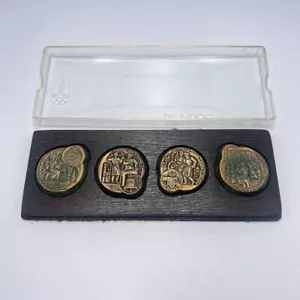 1980 RARE Vintage Moscow Olympic Games Bronze Medal Souvenir Plaque Display - Picture 1 of 8