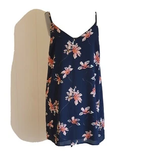 Cotton On Women's Size S Blue Floral Spaghetti Strap Lined Knee Length Dress S21 - Picture 1 of 6