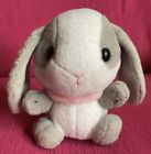 Amuse Pote Loppy White & Grey Bunny Rabbit Soft Plush Toy 5.5?