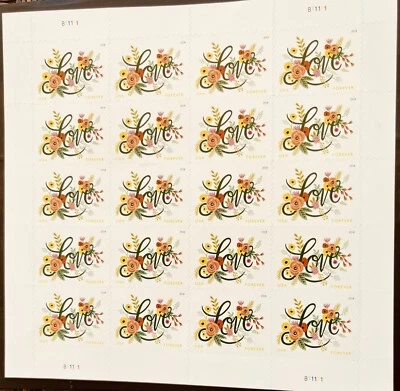 US #5255 Love Sheetlet of 20 Forever Stamps MNH  2018. FREE Shipping - Image 1 of 3