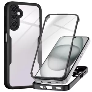 For Samsung A15 A25 A35 A05 A05s A23 A34 A54 Double Side Clear Case Full Cover - Picture 1 of 18