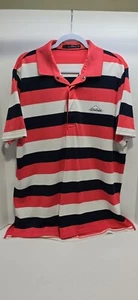 RLX Ralph Lauren Pique Polo Shirt Men's Size XL Coral Navy Blue Stripe (0016) - Picture 1 of 6