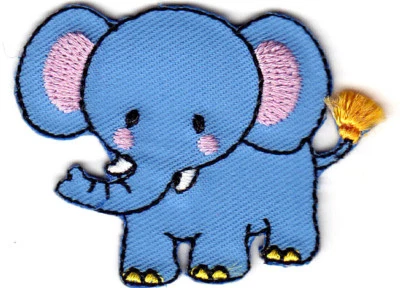 ELEPHANT Iron On Patch Children Animals  - Image 1 of 2