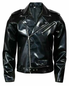 Gothic handmade Gothic Moto Black PVC Vinyl Jacket Stylish Men Motorcycle Jacket - Picture 1 of 5