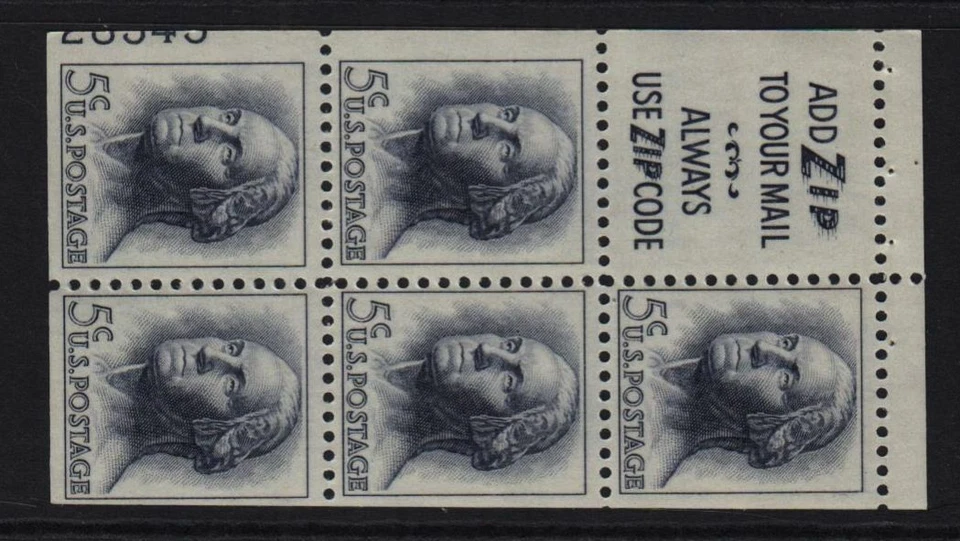 1963 Washington Sc 1213a untagged Slogan 3 MNH 40% plate number 28349 LL - Image 1 of 1