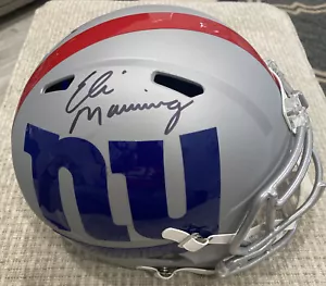 Riddell REPLICA SIGNED Eli Manning GREY MAT Giants Helmet full size Fanatics Coa - Picture 1 of 6