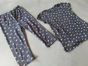 Topolino Mädchen Set Sommer 134 140 T-Shirts 3/4 Leggings Capri Pferde blau bunt - Bild 1 von 5