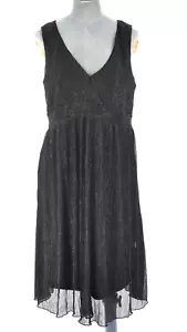 HM Maternity Dress Party Formal Black Flowy Shiny Lurex Special Occasion Size S - Picture 1 of 10