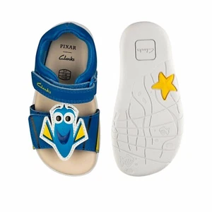 BNIB Clarks Toddler Zora Nemo Blue Leather Sandals F/G Fitting - Picture 1 of 7