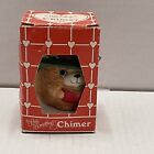 Vintage A Little Something Chimer Bear Bell Christmas Ornament "Peace On Earth"