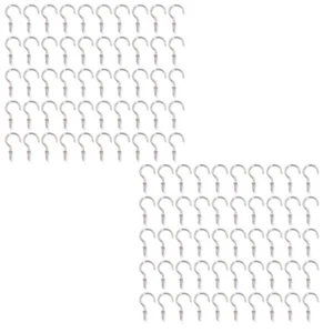 100pcs Small Screw Hooks Eye Screw Ceiling Hooks Stainless Steel for Hanging Art - Picture 1 of 8