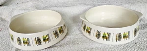 2x 60s Vintage Lord Nelson Pottery Tobermory Casserole Dishes Satellite Pattern - Picture 1 of 9