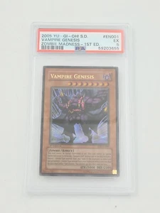 2005 Yugioh SD2-En001 Vampire Genesis Ultra Rare Holo 1st Edition PSA 5 - Bild 1 von 2