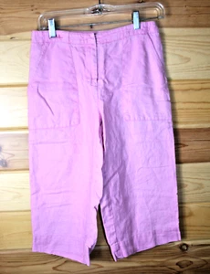 Lauren by Ralph Lauren Pink Cropped Linen shorts Size 4P - Picture 1 of 4