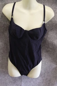 SCHWIMMANZUG BADEANZUG GRÖSSE 42 (85C) DUNKELBLAU GRAU KARIERT BÜGEL SCHAUMSTOFF - Bild 1 von 2