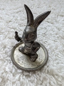 Seba Rabbit Paperweight Silver Plated Vintage Made In England - Picture 1 of 4