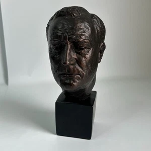 Escultura busto de bronce Franklin Roosevelt FDR 9" de alto rara encontrar excelente estado. - Imagen 1 de 6