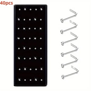 BJ003-SURGICAL STEEL NOSE STUD 40PCS - Picture 1 of 1