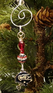 Seattle Seahawks Perlen Christbaumschmuck Dekor Neu kommt in Geschenkbox - Bild 1 von 3
