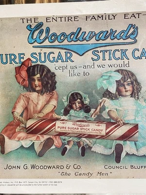 Vintage 1976 Woodward's Pure Sugar Stick Candy Poster 10 X 14 “The Candy Men” - Image 1 of 4