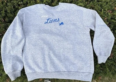 Vintage Detroit Lions Crewneck Script NWOT majestic Size 2x  NFL 90s - Image 1 of 4