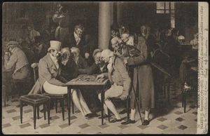 FRA. Used Musee Conde Postcard Checkers at the Cafe Lamblin 1820 1929 - Picture 1 of 2