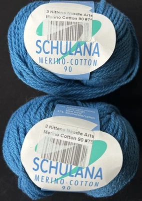 Lote De 2 Madejas De Lujo Schulana Merino Algodón 90 - Descatalogado Foto 1 de 4